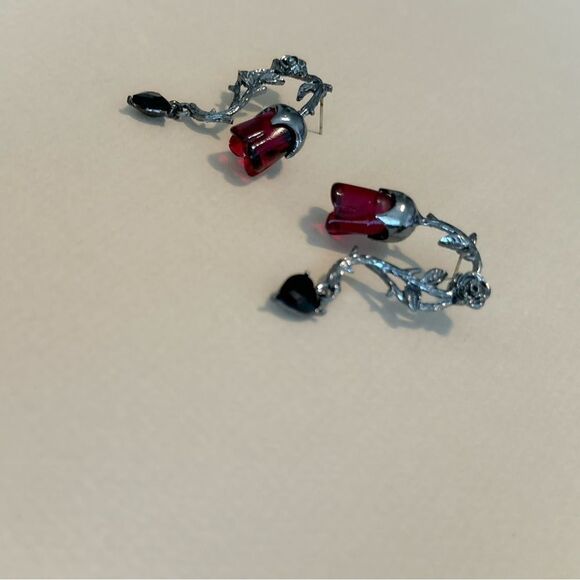 Rose drop earrings M859 - Picture 2 of 3